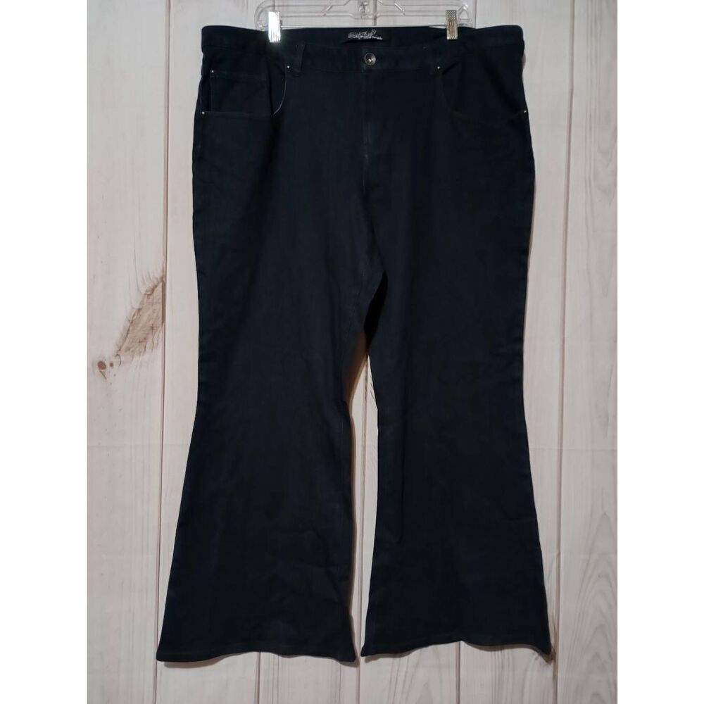 Sunrise 51‎ Jeans Ladies plus 23 Dark Wash Wide Leg Mid Rise